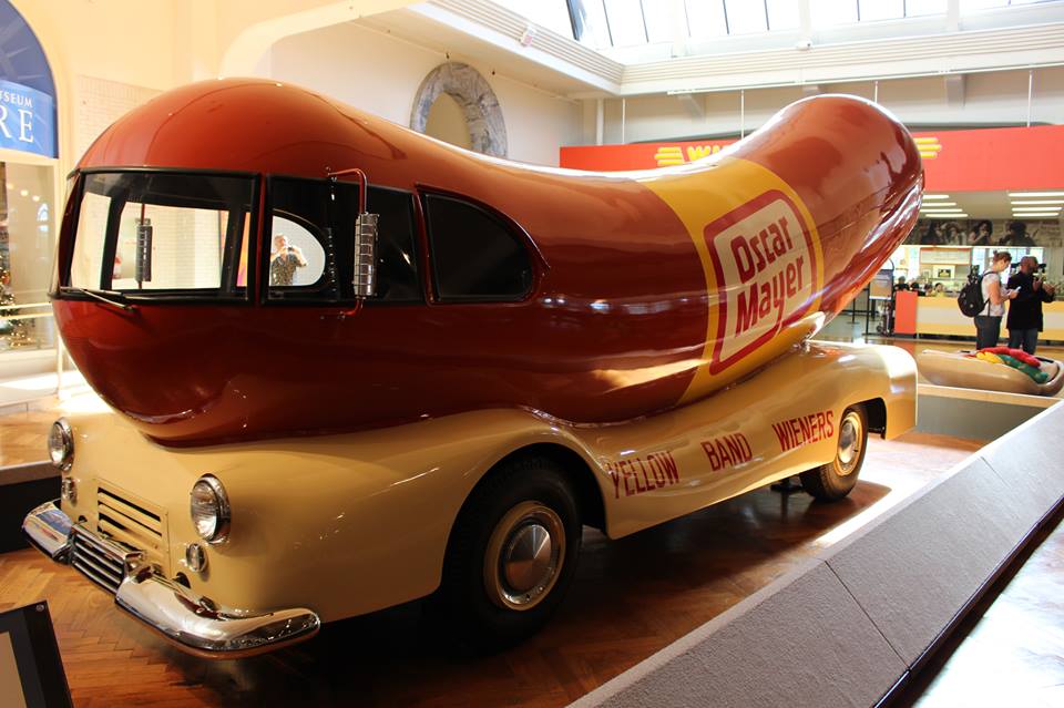 A 'Weinermobile' parked at the Henry Ford Museum